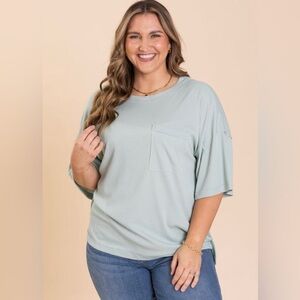 New - Andree By Unit - Oversized Short sleeve Top- Dusty Mint, size S/M.